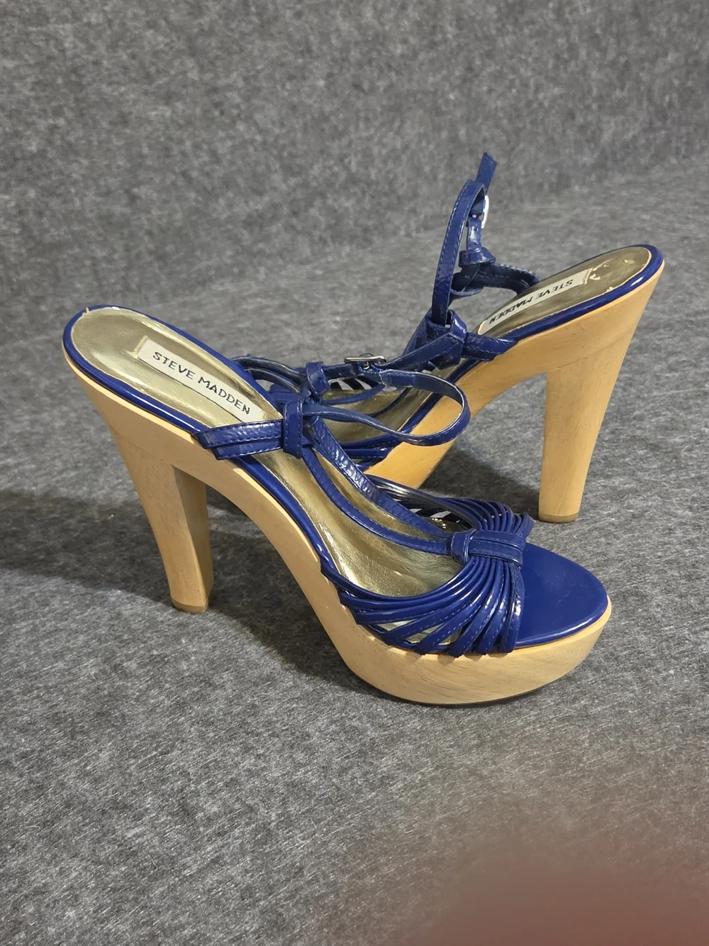 Steve Madden Royal Blue Sling Back Platform Heels